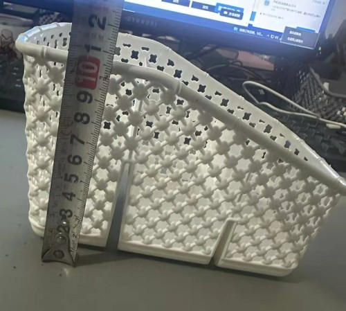 4 Grids Plastic Woven Style Storage Basket Home Desktop Cosmetic Organizer